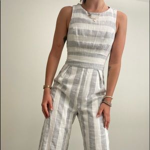 Beachy striped sleeveless jumpsuit, wide leg